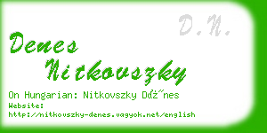 denes nitkovszky business card